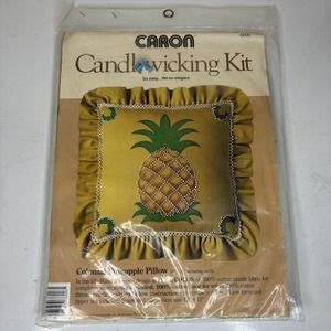 VTG Caron Candlewicking Kit 6006 Pineapple Pillow 14” Sealed Embroidery 1983 NIP